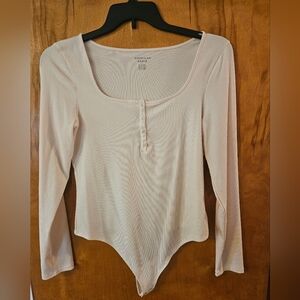 American Eagle Outfitters Cream Bodysuit